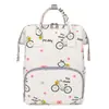 Bolsa floral para mamá de bicicleta, bolsa de maternidad fresca y elegante, mochila ligera para salidas, bolsa de almacenamiento de pañales para viajes en stock