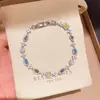 Pulseira com fecho geométrico em zircônia banhada a ouro 18k real, luxo leve com toque de alta qualidade, pulseira de nicho, joia fresca e doce