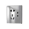 Panel de interruptor de enchufe de pared para el hogar de vidrio templado gris plano ultradelgado tipo 86, panel de enchufe USB universal de múltiples cinco agujeros