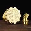 Ornamento de Cabacinho de Medicina Celestial de Nove Tartarugas de Latão com Conjunto de Nove Tartarugas para Decoração de Quarto e Sala de Estar com Tampa Aberta Baifu Oco