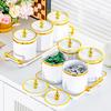 Set de Lujo Ligero de Alta Gama para Almacenamiento de Dulces para Sala de Estar, Mesa de Centro, Bandeja para Snacks, Bandeja Exhibidora de Snacks, Tarro para Almacenamiento de Frutos Secos