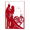 Invitación láser hueca estilo europeo para boda invitación de boda rojo oscuro tarjeta de felicitación para novio novia en stock venta al por mayor directa