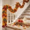 Enredaderas de Hojas de Arce Artificiales en Stock Transfronterizas para Otoño, Halloween, Acción de Gracias y Navidad; Follaje Artificial al por Mayor