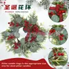 Anel de Vela de Frutas Vermelhas Artificiais Amazon Transfronteiriço Decoração de Mesa Porta-Velas Guirlanda Fita de Laço Guirlanda de Natal