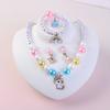 Set de Joyería de Unicornio para Niñas Bebé Collar Pulsera de Abalorios Acrílicos Set de Regalo de Princesa