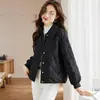 Jaqueta Curta Acolchoada de Algodão Estilo Chanel Pequena Feminina Inverno Petite Solta Casual Leve Jaqueta Casaco Acolchoado de Algodão Estilo Ano Novo