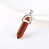 Collar de cristal con colgante de piedra natural europeo y americano al por mayor Amazon wish ágata columna hexagonal bala joyería de comercio exterior