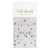 Pegatinas para Uñas con Tatuaje de Florales Azules y Blancos Patrón Bohemio Plano Azul y Blanco Pegatinas para Uñas DIY Accesorios Estilo Dh