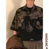 Camisa con estampado integral para jóvenes hombres y mujeres, de seda helada para verano con sensación fresca, de manga corta, estilo hawaiano, ropa de playa/cárdigan