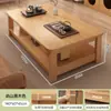 Mesa de centro para sala de estar, adecuada para apartamentos pequeños, nuevo modelo 2025, estilo madera natural, diseño moderno simple, adecuada para casas de alquiler, mesa de té para sofá