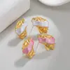Joyería de Acero de Titanio Dongguan Acero Inoxidable Oro de 18K Texturizada Vintage Joyería de Nicho Lujo Ligero Gama Alta Pendientes con Borlas