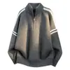 Suéter de cuello alto con media cremallera para niños y adolescentes, estilo nuevo para otoño e invierno, para estudiantes de secundaria y preparatoria, capa base de punto, ropa de hombre de moda