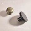 Manija de Aleación de Zinc de un Solo Agujero Dorada Redonda para Cajón Puerta de Gabinete Manija Negra Sólida para Armario Herrajes