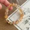 Pulseira Cristal Amarelo Torre Natural Cristal Amarelo Zakiram Quadrado Marca Sentido Avançado Pulseira Cristal Olho de Tigre para Namoradas