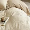 Sensación de Nube - Juego de Ropa de Cama Jacquard de Algodón Puro, 100% Algodón, Funda Nórdica de 600 Hilos, Estilo de Lujo Ligero, Ropa de Cama de Diseño Sencillo