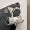 Bolsa de Mão de Verão Coreana 2025 Pequena Tote Bag para Mulheres de Pontos de Bolinhas de Ponta Bolsa Almofada Bolsa de Ombro Único Transversal