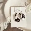 Nuevo Estilo Color Café Encaje Corazón Lazo Pinza para el Cabello Infantil Goma para el Cabello Pasador Pinza Lateral Banda Elástica
