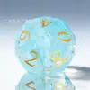 Dados de Cristal K9 Azul Cepillado Aurora de Venta Caliente con Dados Multilaterales para Dnd Trpg Juego de Dungeons and Dragons