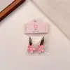 Nuevo Estilo Pinza para el Cabello Floral Rosa con Moño, Pasador Dulce y Lindo para Flequillo y Accesorios para el Cabello