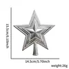 Nuevo adorno de estrella para la punta del árbol de Navidad tridimensional hueco decoración navideña decoración de corona de árbol accesorio de pentagrama de plástico