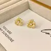 Exquisitos Pendientes de Flor Plisada con Micro-Adornos, Moda Retro, Pendientes de Nicho, Lujo Ligero, Pendientes de Gama Alta, Venta al por Mayor para Mujeres