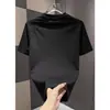 2026 Verão Masculino Nova Moda Patchwork Casual Versátil Manga Curta Gola Redonda Camiseta Tendência Bordado de Luxo Leve