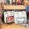 Bolsa de maquillaje para estudiante femenina japonesa linda gato bolso de hombro bolsa secundaria bolsa de uniforme jk bolsa de mensajero para viajero
