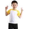 Processamento e Personalização de Camisetas Raglan Infantis, Gola Redonda, Algodão Penteado Confortável, Manga Curta, Uniformes de Classe, Uniformes de Performance, Logo Impresso em Desenhos