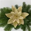 Novas Flores de Natal de Camada Dupla Novo Estilo Flor Tridimensional Dourada Rosa Acessórios de Decoração de Árvore de Natal Decorações de Natal Festival da Primavera