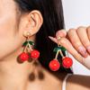 Europa y Estados Unidos moda dulce transfronteriza acrílico personalidad lindo cereza roja temperamento Joker regalo de San Valentín aretes