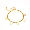 Collar Pulsera Joyería Moda Acero Inoxidable Hueco Transfronterizo Acero de Titanio Flor de Cinco Hojas 18k Traje Redondo Hueco