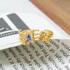 Anel Aberto Série Borboleta com Gotejamento de Esmalte Vintage, Requintado e de Alto Padrão, Anel Empilhável de Luxo Leve para Mulheres