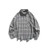 Ropa Vintage Yidao Otoño 2026 Nueva Camisa de Manga Larga a Cuadros Bloque de Color Retro Americana para Hombres y Mujeres, Camisa Casual Holgada