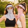 Mascarilla de Protección Solar para Mujer 2026 Nuevo Verano Protección UV Seda Helada Facekini Sombrero y Mascarilla Combinados para Sombrear al Aire Libre