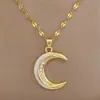 [Aço titânio] óleo pingando luz da lua luxuosa elegante deslumbrante colar totalmente cravejado de diamantes feminino rede vermelha corrente de clavícula versátil corrente de aço titânio