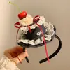 Menina Cereja~Chapéu de Bolo de Aniversário Faixa de Cabeça Feminina Doce e Fofa Decoração para Fotos Grampo de Cabelo Desenho Animado Acessórios de Cabelo