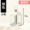 Suporte de Vela à Prova de Vento em Aço Inoxidável, Lanterna de Vidro Dourada, Lâmpada de Vela à Prova de Vento, Decoração de Luxo para Exterior, Ornamento Prateado