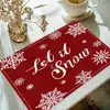 Nuevo Mantel de Mesa Navideño de Amazon, Mantel Aislante, Decoración de Mesa, Estampado de Lino, Venta Directa de Fábrica