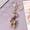Llavero de Animal Cabra del Zodiaco Incrustado de Diamantes, Colgante para Bolso Unisex, Llavero de Metal, Venta al por Mayor de Regalos Empresariales