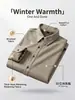Camisa cálida para hombre Black Friday transfronteriza, manga larga otoño e invierno, forro polar, engrosada, camisa casual de negocios para hombre de comercio exterior