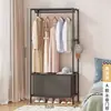 Perchero de pie para dormitorio junto a la cama, perchero para colgar ropa en la entrada, armario de tela simple para dormitorio, perchero para sombreros y abrigos, estante de almacenamiento