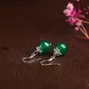 Pendientes Largos de Ágata Calcedonia Recomendados por el Diseñador, Ganchos para Oreja, Pendientes de una Sola Perla para Mujer, Venta al por Mayor de Fábrica