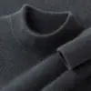 Nuevo suéter de punto de cachemira de doble hilo para hombre de Bai Cai Rong para otoño e invierno, casual de negocios, lujo ligero, versátil y de corte holgado