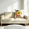 Funda de almohada estilo nórdico con estampado de lindo cachorro de dibujos animados, cojín para ventanal, cabecera, cojín suave para sofá de sala de estar