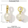 Colgante de Colgante de Collar DIY de Cobre Zirconia Perla de Agua Dulce Lazo de Lujo Ligero Europeo y Americano Colgante de Joyería Elegante Redondo para Mujer
