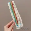Popular Faixa de Cabelo de Tricô com Fita Mágica para Arrumar Franja e Cabelos Soltos, Faixa de Cabeça Versátil para Sair, Pequeno Artigo de Yiwu