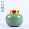 Kongshan New Rain Longquan Celadon Kiln Ice Crack Sello Tarro de Té Cerámica Universal Tarro de Empaque de Té Tallado