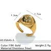 Anillo de Acero Titanio Chapado en Oro de 18 Quilates con Diseño Envolvente de Perlas, Lujo Ligero y Sensación de Alta Gama, Anillo Abierto, Joyería de Acero Inoxidable que No se Desvanece