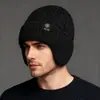 Chapéu de Inverno de Veludo com Proteção para Orelhas para Pessoas de Meia-Idade e Idosos, Chapéu de Tricô Frio e Quente, Chapéu de Lã à Prova de Vento para Exterior