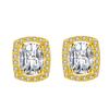Brincos de Diamante Quadrado Banhados a Platina Ouro Rosa Venda Quente Transfronteiriça Moda Ol Brincos Retangulares Personalizados